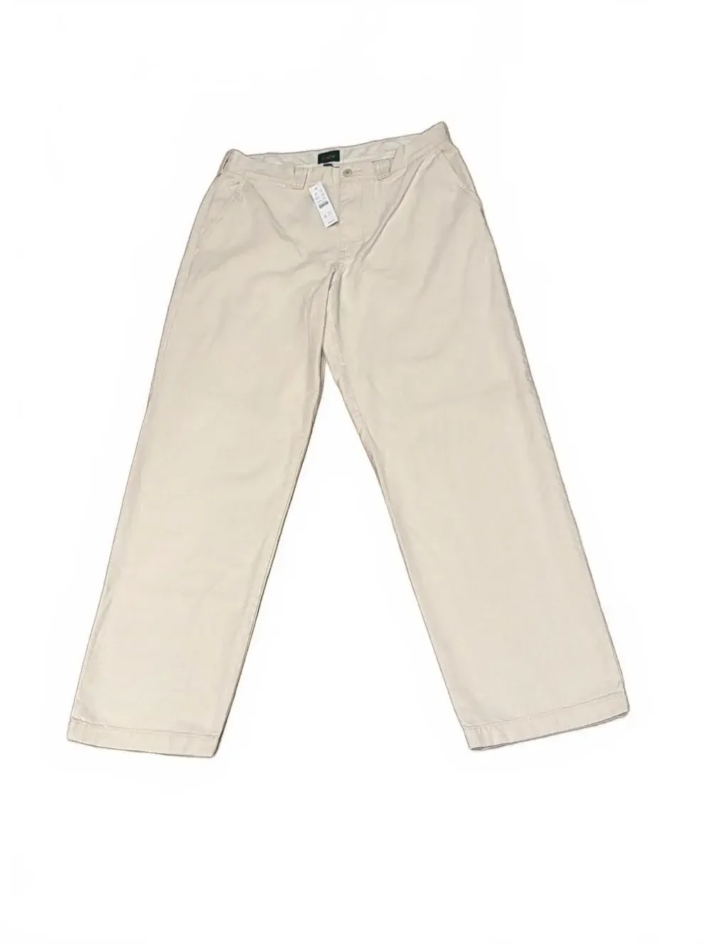 NWT JCrew Mens 32x32 Pants Cream Classic Canvas Trousers BW595 100 Cotton Chinos